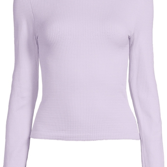 No Boundaries Long Sleeves Juniors’ Crewneck Waffle Tee - Picture 3 of 4